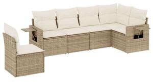 VidaXL Polyrattan Kerti Ülőgarnitúra - 6 részes - Bézs