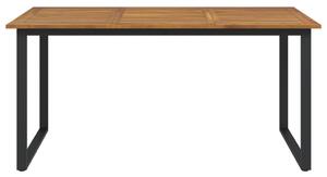 VidaXL tömör akácfa kerti asztal U-alakú lábakkal 160 x 80 x 75 cm