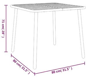 VidaXL antracitszürke acél kerti asztal 80 x 80 x 71 cm