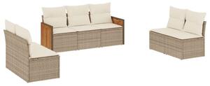 VidaXL Polyrattan Kerti Ülőgarnitúra - 7 részes - Bézs