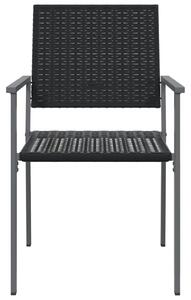 VidaXL 6 db fekete polyrattan kerti szék párnával 54x62,5x89 cm
