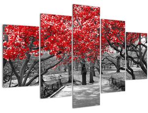Kép - vörös fák,Central Park, New York (150x105 cm)
