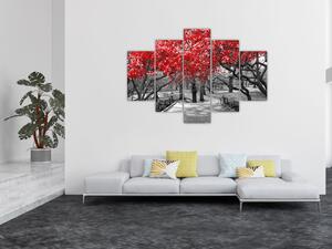 Kép - vörös fák,Central Park, New York (150x105 cm)