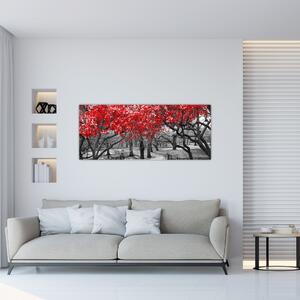 Kép - vörös fák,Central Park, New York (120x50 cm)