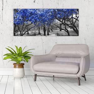 Kép - Kék fák, Central Park, New York (120x50 cm)