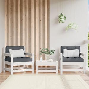 VidaXL 2 db fehér tömör fenyőfa kerti szék párnákkal