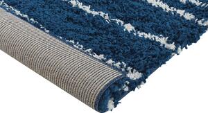 Fehér és kék hosszú szálú szőnyeg 200 x 300 cm TASHIR
