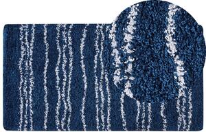 Fehér és kék hosszú szálú szőnyeg 80 x 150 cm TASHIR