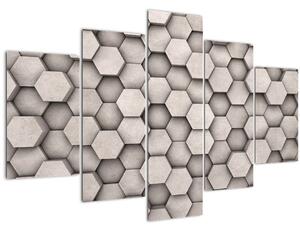 Kép - Hatszögek beton kivitelben (150x105 cm)