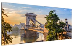 Kép - Híd a folyón, Budapest, Magyarország (120x50 cm)