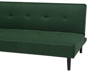 Sötétzöld kárpitozott kanapéágy VISBY
