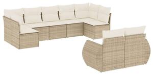 VidaXL Polyrattan Kerti Ülőgarnitúra - 9 részes - Bézs