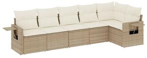 VidaXL Polyrattan Kerti Ülőgarnitúra - 6 részes - Bézs