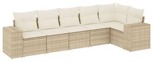 VidaXL Polyrattan Kerti Ülőgarnitúra - 6 részes - Bézs