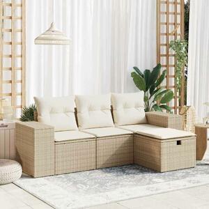 VidaXL Polyrattan Kerti Ülőgarnitúra - 4 részes - Bézs