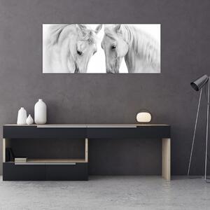 Fehér lovak képe (120x50 cm)