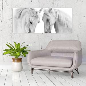 Fehér lovak képe (120x50 cm)