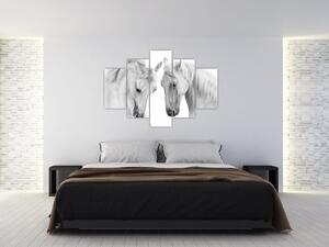 Fehér lovak képe (150x105 cm)