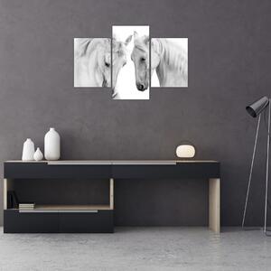 Fehér lovak képe (90x60 cm)