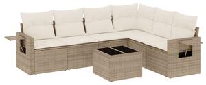 VidaXL Polyrattan Kerti Ülőgarnitúra - 7 részes - Bézs