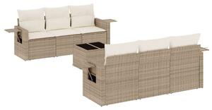 VidaXL Polyrattan Kerti Ülőgarnitúra - 7 részes - Bézs
