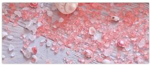 Kép - Tengerparti hangulat rózsaszín árnyalatokban (120x50 cm)
