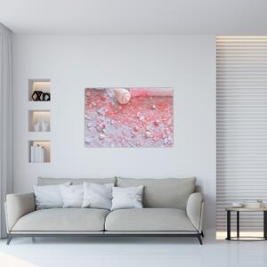 Kép - Tengerparti hangulat rózsaszín árnyalatokban (90x60 cm)