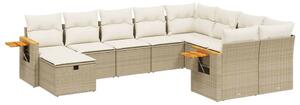 VidaXL Polyrattan Kerti Ülőgarnitúra - 10 részes - Bézs