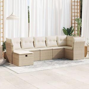 VidaXL Polyrattan Kerti Ülőgarnitúra - 7 részes - Bézs