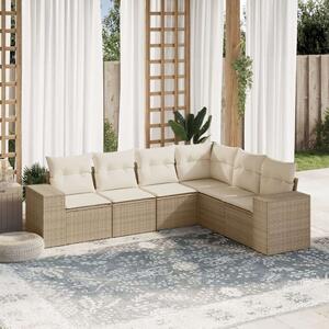 VidaXL Polyrattan Kerti Ülőgarnitúra - 6 részes - Bézs