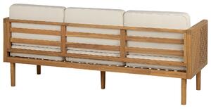 Háromszemélyes akácfa kanapé világosbézs párnákkal BARATTI
