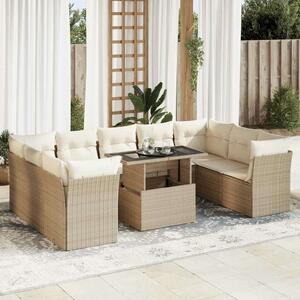 VidaXL Polyrattan Kerti Ülőgarnitúra - 10 részes - Bézs