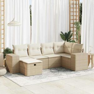VidaXL Polyrattan Kerti Ülőgarnitúra - 6 részes - Bézs