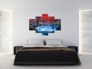 Kép Vízesés egy vörös erdőben (150x105 cm)