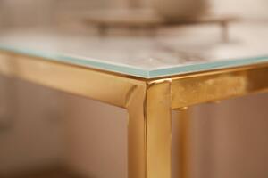 Oldalsó asztal szett Latrisha 40 cm fehér-arany marvány utánzata - 2 részes