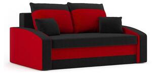 HEWLET kinyitható kanapé, normál szövet, szín - fekete / piros