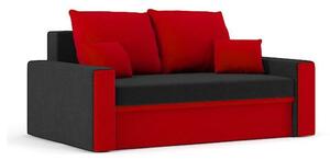 MONTANA kinyitható kanapé, normál szövet, szín - fekete / piros
