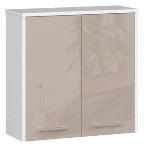FIN W60 2D függesztett fürdőszobai szekrény – fehér/cappuccino