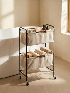 Sinsay - Fém gurulós polc textil kosarakkal - bézs