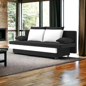 Aneto kanapéágy, normál szövet, hab töltőanyag, szín - fekete / fehér