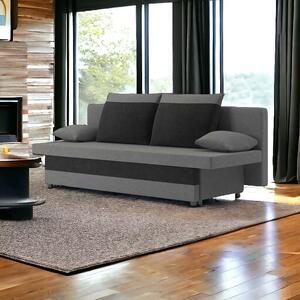 Aneto kanapéágy, normál szövet, hab töltőanyag, szín - szürke / fekete