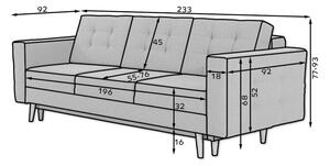 ASTRA ágyazható kanapé, 233x93x92, sawana2/zigzag53