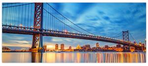 Kép - Benjamin Franklin híd, Philadelphia (120x50 cm)
