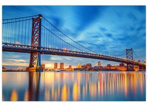 Kép - Benjamin Franklin híd, Philadelphia (90x60 cm)
