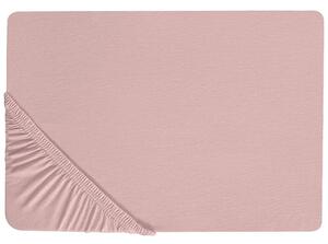 Rózsaszín Pamut Gumis Lepedő 90 x 200 cm HOFUF