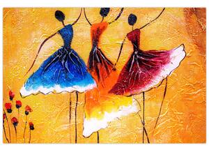Kép - olajfestmény, balerinák (90x60 cm)