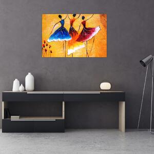 Kép - olajfestmény, balerinák (90x60 cm)