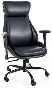 Q-092 forgó irodai fotel fekete légáteresztő műbőr TILT mechanizmussal
