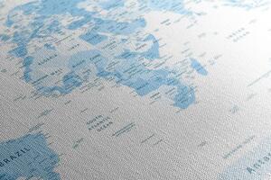 Parafa kép részletes világ térkép kék színben