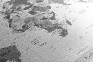 Parafa kép részeletes világ térkép fekete fehérben